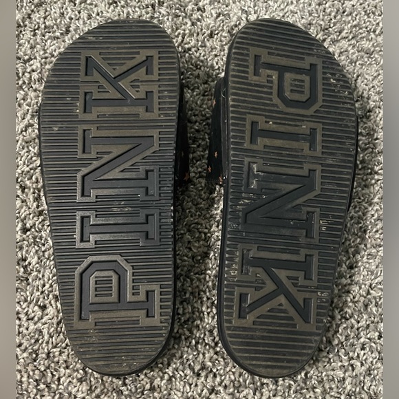 Rare Victoria’s Secret Pink Gold Star Slides Shoes Medium 8-9 - Picture 2 of 7